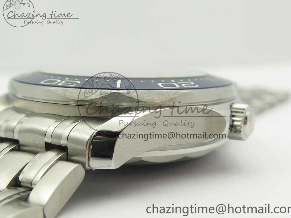 0113 Effortless 2018 Seamaster Diver 300M OMF Best Edition Blue Ceramic Gray Dial on SS Bracelet A8800 (Black Balance Wheel) 7958